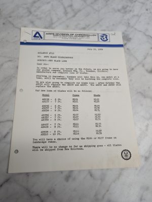 Wisconsin Arps Bulletin 716 New Blade Line July 19 1978 Ab156 Ab157 Ab256 Ab257