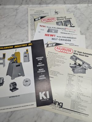 Kalamazoo Vertical Band Saws 12 Semi Miter Belt Grinder Ki Sales Literature