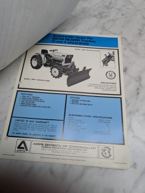 Blackhawk Dozer Satoh Beaver Tractors 2 4 Wheel Drive Sales Literature