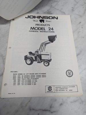 Johnson Work Horse Products Model 24 General Instructions Form 174 Price List