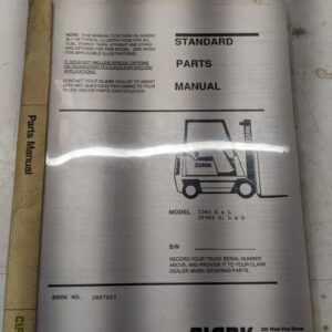 Clark Fork Lift Truck Standard Parts List Book Manual C365 Cp365 G L D 1994 Shop