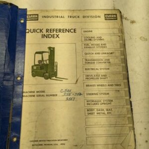 Clark Fork Lift Truck Repair Parts List Book Manual C500 1977 Shop Book