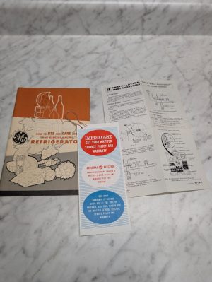 General Electric Refrigerator Manual Installation Instructions Ge Vintage Lot