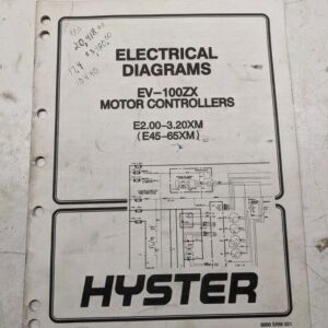 Hyster Forklift Electrical Diagrams Manual Ev-100Zx E45Xm-E65Xm 1994 Shop Book