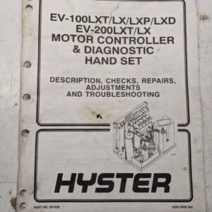 Hyster Ev-100Lxt Lx Lxp Lxd Ev-200Lxt Motor Controller Diagnotic Hand Set Manual