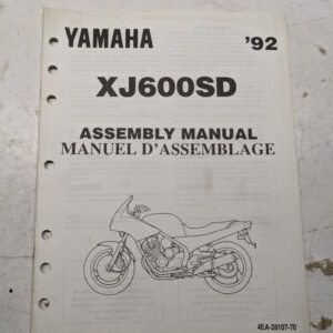 Yamaha Dealer Assembly Manual Motorcycle 4Ea-28107-70 Xj600Sd 1992
