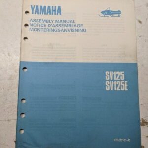 Yamaha Dealer Assembly Manual Snowmobile 87B-28107-J0 Sv125 Sv125E 1989