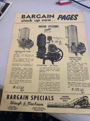 Waugh And Mackewn Water Pumps Sales Brochure Price Sheet Parts List Fans
