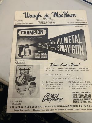 Waugh And Mackewn Champion Metal Spraygun Chapman Winding Sales Brochure