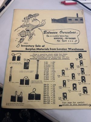 Waugh And Mackewn Inventory Sale Surplus Materials London Warehouse 1951