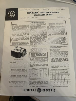 Triclad Single Polyphase Ball Bearing Motors Service Instructions