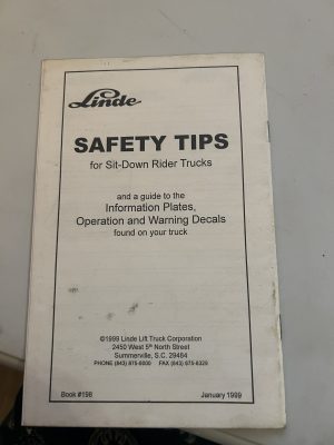 Linde Safety Tips Sit Down Rider Trucks A Guide To Information Plates Operation