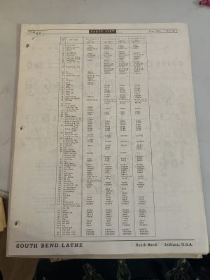 South Bend Lathe Parts List Turret Lathes 4-5-1965 Assembly Schematic