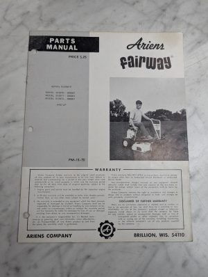 Ariens Parts List Manual Fairway Mower Model 912970 912971 912972 Pm-15-70