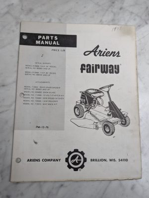 Ariens Parts List Manual Book Catalog Fairway Mower Model 912008 912009 Pm-12-76