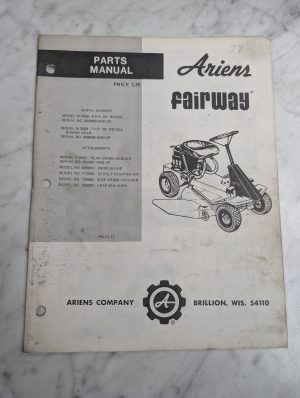Ariens Parts List Manual Fairway Mower Model 912008 912009 Pm-12-77