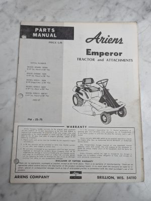 Ariens Parts List Manual Fairway Mower Model 925006/9/11/12/13 Pm-25-75