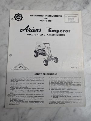 Ariens Emperor Tractor Operator Service Manual Parts List Book Epb-65