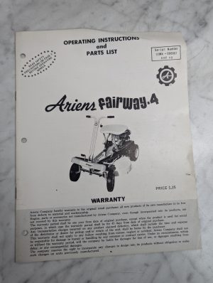 Ariens Operating Instruction & Parts List Manual Fairway 4 Mower Model Fpb-65