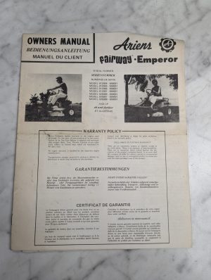 Ariens Fairway Emperor Tractor Operator Owners Manual Feom-73 R1