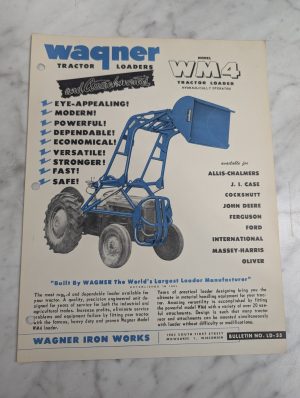 Wagner Tractor Loaders Sales Brochure Literature Model Wm4 Ld-55 Attachment
