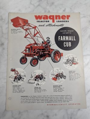 Wagner Tractor Loader Sales Brochure Literature Farmall Cub Wm1-Cub-F