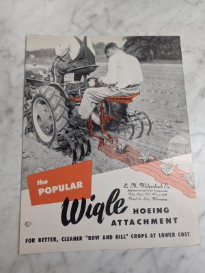 Wigle Hoeing Tractor Attachment Sales Brochure Luterature Auto Sepcialties