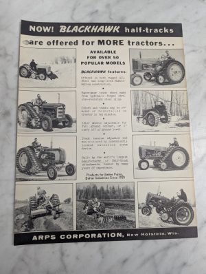 Arps Blackhawk Half Tracks Tractor Accessory Sales Brochure Literature