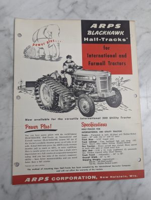 Arps Blackhawk Half Tracks Tractor Sales Brochure Literature Ih & Farmall