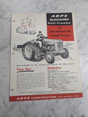 Arps Blackhawk Half Tracks Tractor Sales Brochure Literature Ih & Farmall