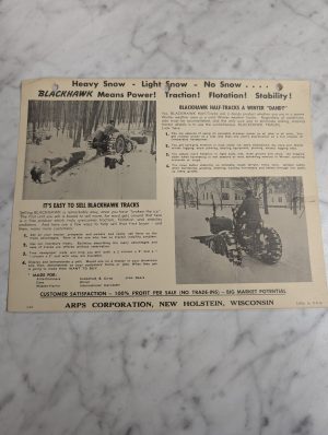 Arps Blackhawk Half Tracks Tractor Accessory Brochure Literature 1-55
