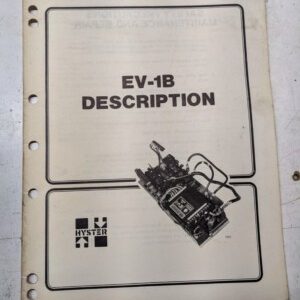 Hyster Ev-1B Description Manual Fork Lift Truck 1979 Operation Sequence