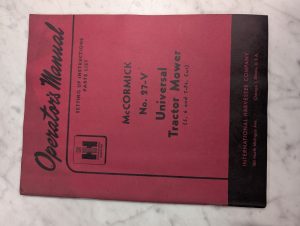 International Harvester Operator'S Service Manual Mccormick 27-V Tractor Mower