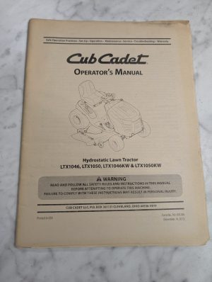 Cub Cadet Owners Operators Manual Lawn Tractor Ltx 1046 1050 Kw Model 2013