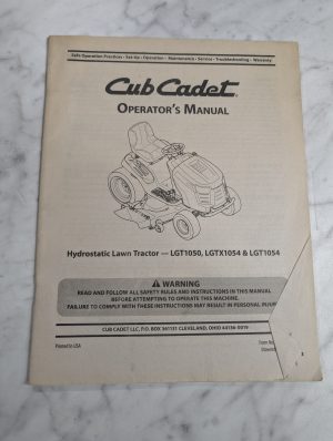 Cub Cadet Owners Operators Manual Lawn Tractor Lgt 1050 1054 Model 2011