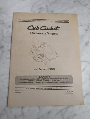 Cub Cadet Owners Operators Manual Lawn Tractor Ltx1040 Model 2013