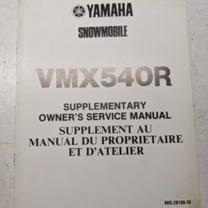 Yamaha Dealer Assembly Manual Snowmobile 88D-28199-J0 Wmx540R 1990