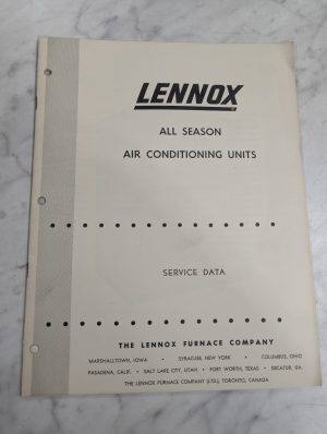 Lennox Air Conditioning Manual All Season Units Service Data Manual Information