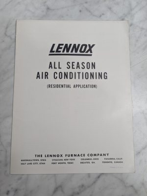 Lennox Air Conditioning Manual All Season Residential Application Guide Info