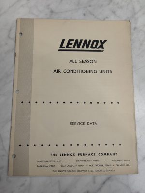 Lennox Air Conditioning Manual All Season Units Service Data Manual Info