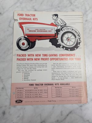 Ford Tractor Overhaul Kits Pa-8130-4 Sales Literature Advertisment Literature