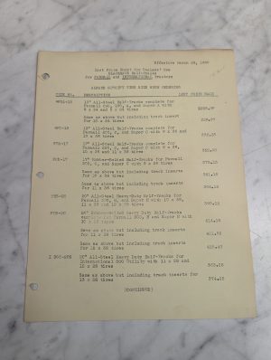 Arps Blackhawk Price List Half Tracks Farmall Ih Tractors Sales Literature