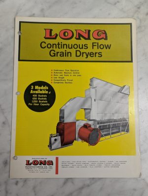 Long Continuous Flow Grain Dryers Sales Catalog Literature Brochure 1254