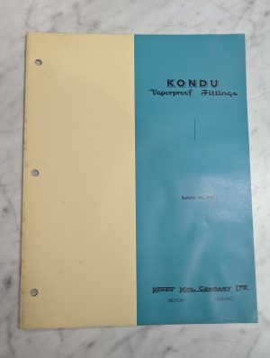 Kondu Vaporproof Fittings Sales Brochure Catalog #525 Industrial Lighting 1952