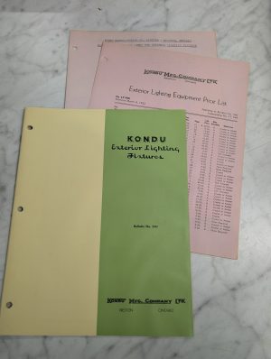 Kondu Exterior Lighting Fixtures Bulletin #540 Sales Brochure Catalog 1952