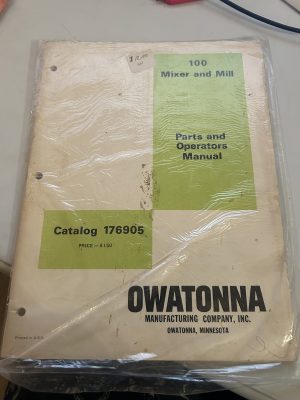 Owatona 100 Mixer And Mill Parts Operators Manual Catalog 176905