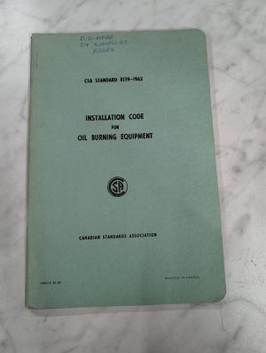 Csa Standard B139-1962 Installation Code Oil Burning Equipment Canada