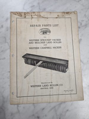 Western Land Roller Repair Parts List Book Manual Catalog Packer Lr-Cp-4-61