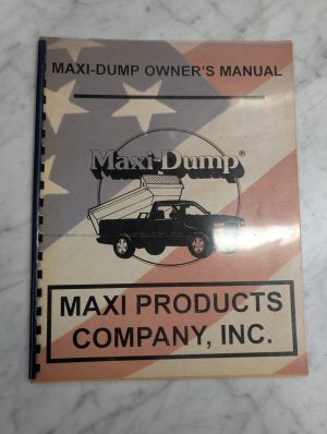 Maxi Products Maxi-Dump Box Owner'S Manual Service Parts Book Price List 1996