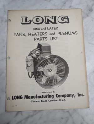 Long 1964 Fans Heaters Plenums Parts List Book Manual Catalog 1096 1964